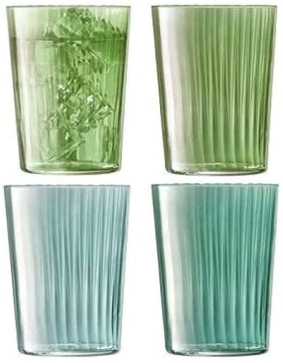 L.S.A. - Gems Tumbler Glas 560 ml Set van 4 Stuks Assorti - Glas - Groen