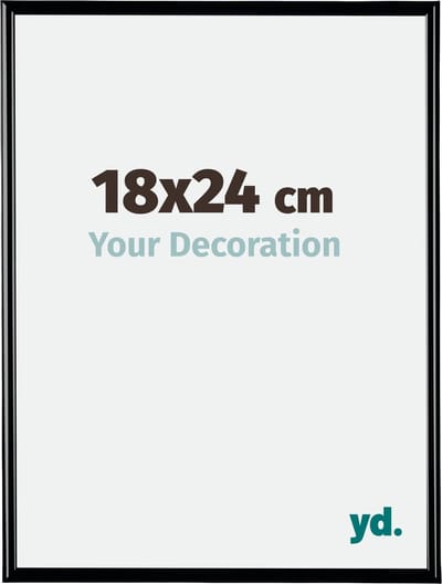 Your Decoration - Fotolijst 18x24 cm - Kunststof - Zwart Hoogglans - Bordeaux