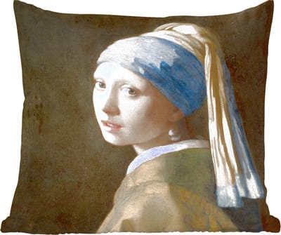 Sierkussens - Kussentjes Woonkamer - 45x45 cm - Meisje met de Parel - Schilderij van Johannes Vermeer