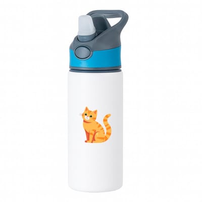 Hacebo® - Kat waterfles met rietje blauw - Katten - Dieren liefhebbers - Kater - huisdieren - dierendag - water fles - 650ML