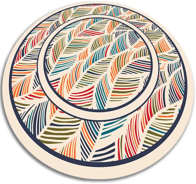 Tulup Vinyl Tapijt - Contourplaten Vinyl Vloerkleed - 50 cm - Blauw Binnen Tapijt - Ronde Vloerkleed Op Vinyl - Haltapijt - Keukentapijt