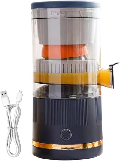 Elektrische Citruspers - Draagbare Sapmachine - Snel Sap Maken - Automatische Pulp Scheiding - 401-600 ml - Blauw