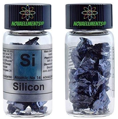 Silicium 14 Si Kristallen 5 Gram 99,99% in Glasampoule