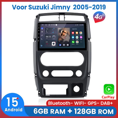 Awesafe 6+128GB V1PRO Autoradio - Geschikt Voor Suzuki Jimny 2005 t/m 2019 - Apple Carplay & Android Auto - GPS Navigatie 4G WiFi - 9 Inch Touchscreen - Bluetooth FM RDS DSP - Radio Scherm