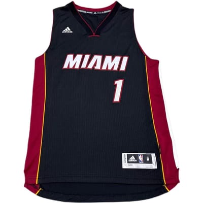 Adidas X NBA Samenwerking Miami Heat 1 Bosh Casual Sport V-hals Jersey Unisex jerseys Zwart 7470A-3HB-K91375 M brown