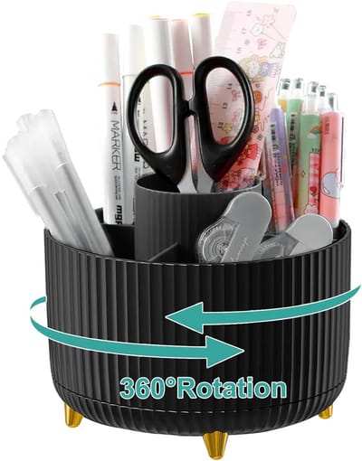 360 graden draaibare bureau-organizer - ruimtebesparend - zwart