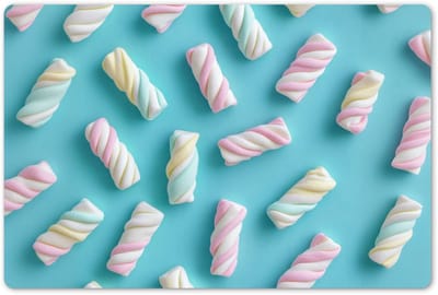 Placemats 45x30 cm - Placemat kunststof - 1 stuk - Spekjes - Pastel - Snoep - Blauw - Borden onderleggers - Decoratie voor op tafel - Keuken tafeldecoratie accessoires - Vinyl onderlegger - Tafelversiering