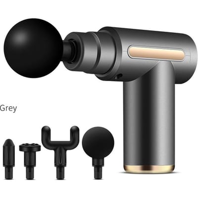 99 Niveaus Massagepistool Diepe Weefsel Spierontspanning Lichaam Nek Massager Elektrisch Fitnessapparaat Geluidsreductie voor Mannen Vrouwen Type C Charge gray