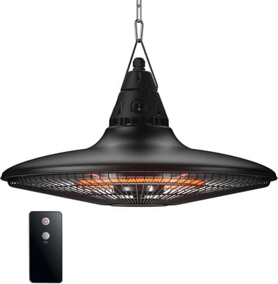 I-Red Slim Design - Infrarood Hangende Terrasheater - 1500W - Met Afstandsbediening - Mat Zwart
