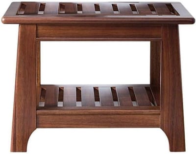 Douchestoel - Badkruk - Veilig Douchen - Massief Houten Zitting - 46x46x50cm - Houtkleur