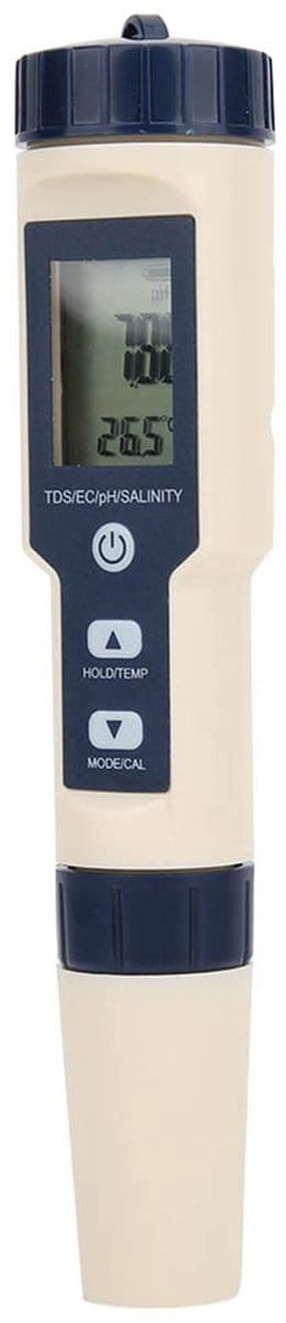Dailygoods- pH-meter 5-in-1 - Digitale TDS-meter - EC-meter - Temperatuurmeter - Draagbaar meetapparaat - Nauwkeurige resultaten - Waterkwaliteitsmeter