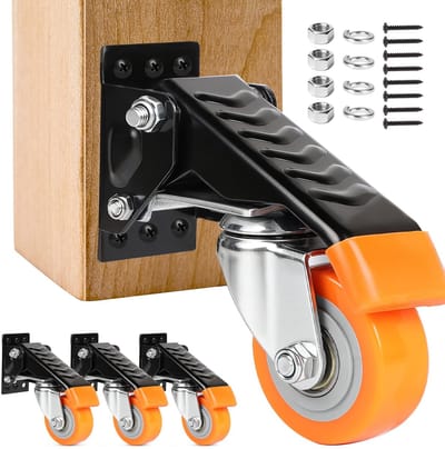 Dailygoods- Zwenkwielen set van 4 - Zware wielen - Capaciteit 300 kg - Hoogte verstelbaar - 360° rotatie - Robuust ontwerp - Transportwielen