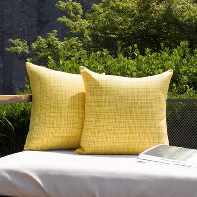 Decoratieve Kussenslopen - Tuinkussenhoezen - Buitenmeubilair Versieren - Waterdicht Polyester Materiaal - 60x60 cm - Geel