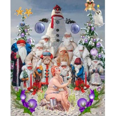 Diamant borduurwerk Happy Santa Snowman DIY Diamond schilderij volledige ronde boor afbeelding van strass steentjes 20X30CM white