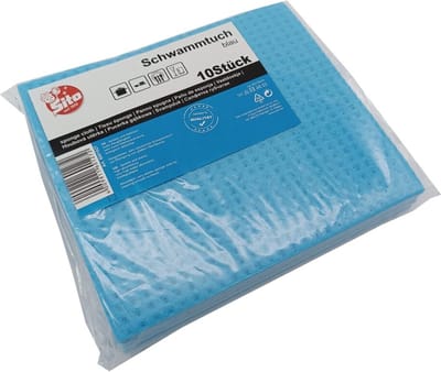 Sponsdoekjes blauw 10 stuks - biologisch - goed absorberend - vochtige sponsdoek