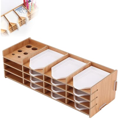 ZEYNOMAX- Opbergvak Hout - Multi-layer Organisator - Opberger voor Strass-schilderijen - Handig voor Confetti - Bewaar en Vind Snel - Opbergdoos