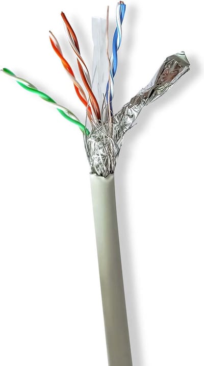 Nedis Netwerk Kabel Rol - CAT6 - Stranded - S/FTP - Koper - 100.0 m - Binnenshuis - Rond - LSZH - Grijs - Trekdoos