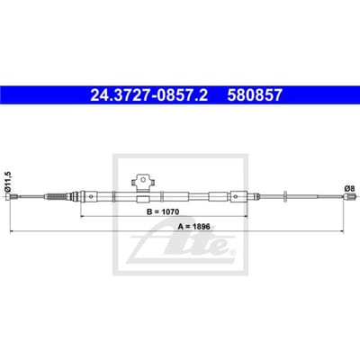 Kabel, parkeerrem ATE 24.3727-0857.2