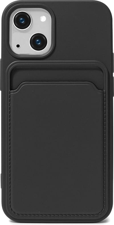 Hoesje Pasjeshouder geschikt voor iPhone 13 Zwart - Siliconen Case Back Cover