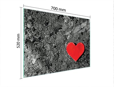 TMK ArtDeko - Glazen Beschermingsplaat - 70x52 cm - Hartvormig - Veilig en Elegant