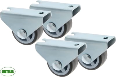 Meubelwielen 25mm - Set van 4 Bokwielen - Rubber Band - Meubelbouw DIY - Streeploos - Soepel