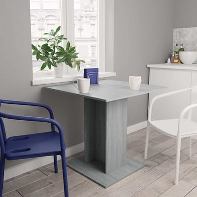 vidaXL - Eettafel - 80x80x75 - cm - bewerkt - hout - grijs - sonoma - eikenkleurig