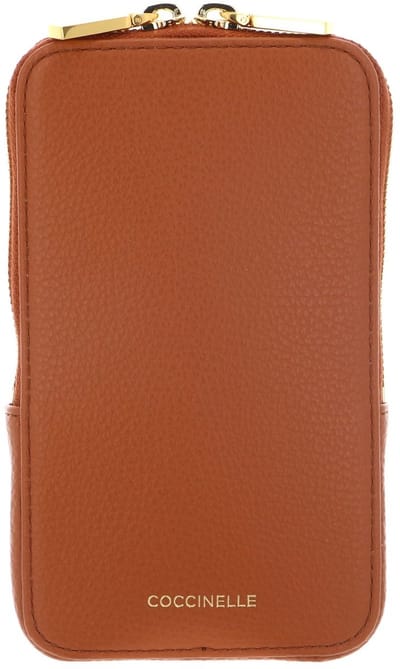 COCCINELLE Leren telefoontasje Flor Hi-Tech Phone Bag Crab Lichtbruin