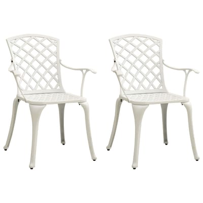 vidaXL - Tuinstoelen - 2 - st - gietaluminium - wit