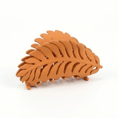 Oranje bladvormige haar clip dames – matte kunststof haar klem – grote antislip haar clip – stevig haar accessoire voor dagelijks gebruik