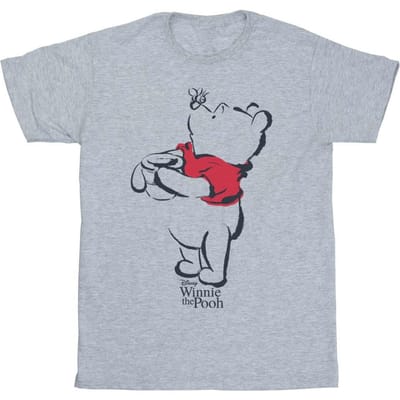 Disney Dames/Dames Winnie De Poeh Tekening Katoenen Vriendje T-shirt (Sportgrijs)