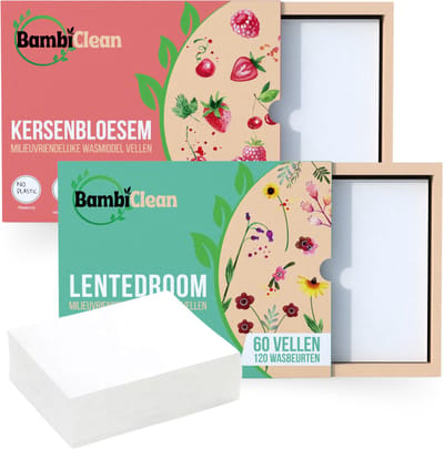 BambiClean Wasstrips Voordeelverpakking - 240 wasbeurten - Milieuvriendelijke Wasmiddeldoekjes - Wasmiddel Strips Proefpakket