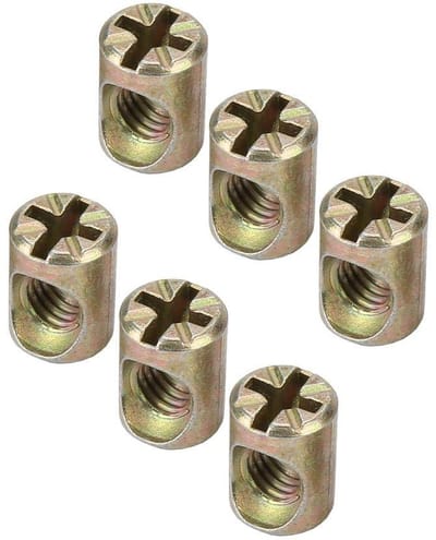 Dailygoods- Moeren 30 stuks M6 - Meubelmoeren - Bevestigingen - Dowel - Hoogwaardig metaal - Robuust en duurzaam - Meubelverbindingen
