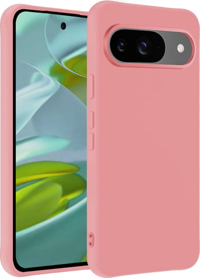 Hoesje - Geschikt voor Google Pixel 9 - Sterk & Shockproof - Hoes Cover - Siliconen Case - Telefoonhoesjes - Lichtroze
