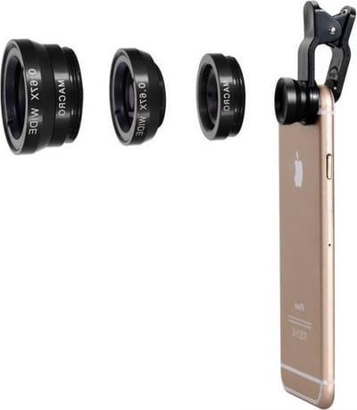 Finnacle - Fish eye lens voor Smartphone - 3-in-1 - Universeel - Lens Clip - Fish Eye - Wide en Macro - Geschikt voor elke smartphone - Opzet lens voor telefoon