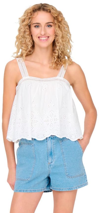 Only Maggi Strap Mouwloos T-shirt Wit M Vrouw