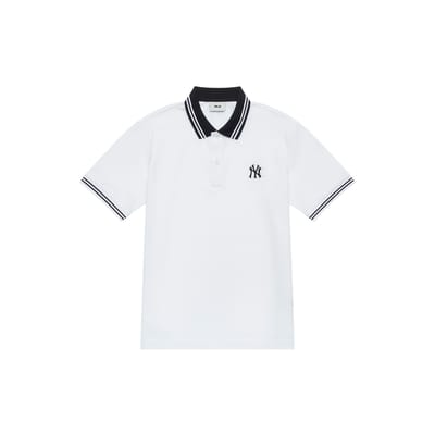 MLB New York Yankees Basis Logo Klassiek Gestreept Kleurblok Casual Sport College Stijl Korte Mouw Poloshirt Unisex Tops Ivoor 3APQB0243-50IVS M black