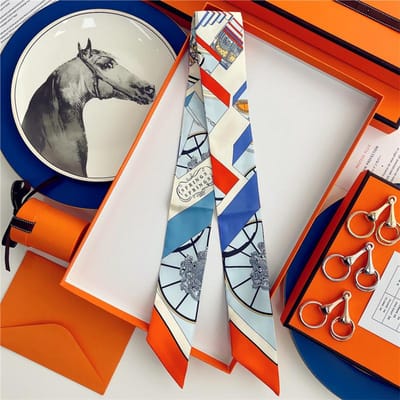 100% Zijde Hoge Kwaliteit Luxe Merk Sjaal Dames Hoofdband Haarband Foulard Strik Lint Neckerchief Dunne Sjaals Accessoires 5x85cm gray