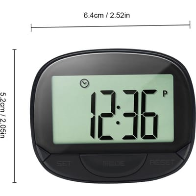 Multifunctionele Stappenteller 3D Pedometer met Clip voor Fitness Tracker voor het Bijhouden van Stappen   Loopafstand zwart