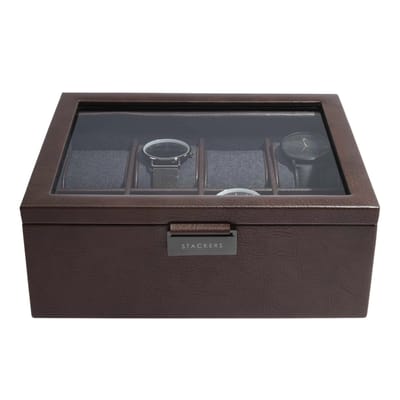 STACKERS BROWN - Luxe Horloge Doos - Opbergdoos - 8 horloges - Heren