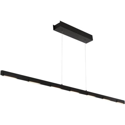 Hanglamp Bloc 3297ZW Zwart met Hoogteinstelbaar Cable Lift, Glas en Metaal - Steinhauer