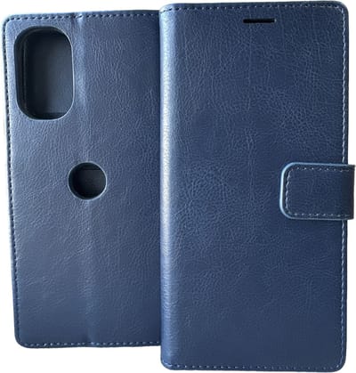 Portemonnee Bookcase Hoesje Geschikt voor: Motorola Moto G62 5G - Donker blauw
