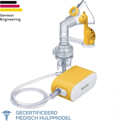 Beurer IH 58 Kids Aerosoltoestel kinderen - Vernevelaar - Inhalator voor Baby’s & Kinderen - Persluchttechnologie - Extra Stil & Compact - Incl. Maskers & Accessoire-set - Medisch Apparaat - 5 Jaar Garantie