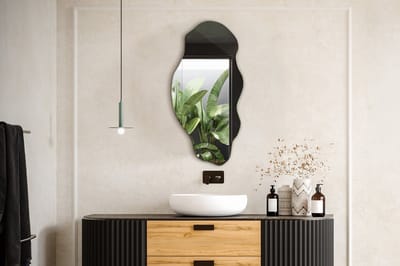 Coloray Organische Spiegel – Asymmetrisch Design, Moderne Wanddecoratie van Hoogwaardig Glas – Artistiek Accent voor Minimalistische, Scandinavische en Boho Interieurs - 50 cm x 100 cm
