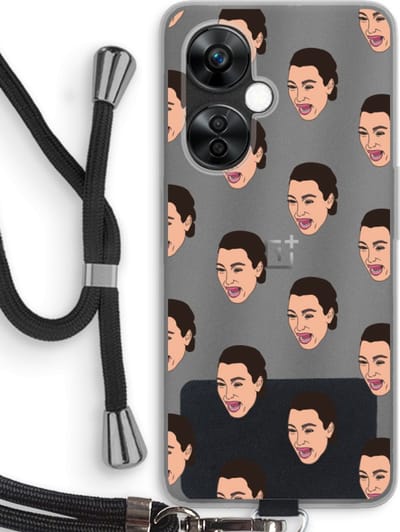 Case Company® - Hoesje met koord geschikt voor OnePlus Nord CE 3 Lite hoesje met Koord - Ugly Cry Call - Telefoonhoesje met Zwart Koord - Bescherming aan alle Kanten en Over de Schermrand