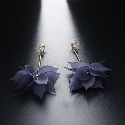 1 Paire de Boucles d'Oreilles Pendantes en Forme de Pétale, Accessoires de Boucles d'Oreilles Mode pour le Quotidien bleu