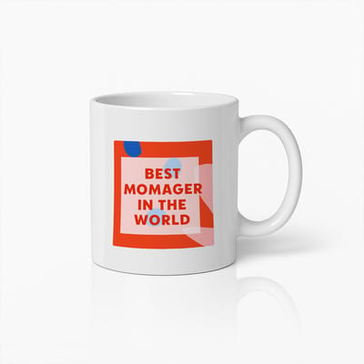Best Momager in the World Koffiemok 330ml – Kleurrijke Quote Beker – Leuk Waarderingscadeau voor Moeders & Managers