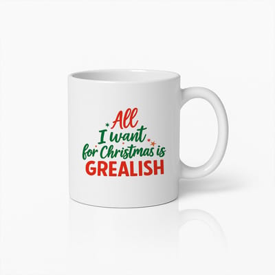 Kerst Mok 330ml – All I Want for Christmas Is Grealish Koffiebeker – Grappig Feestdagen Cadeau voor Voetbalfans