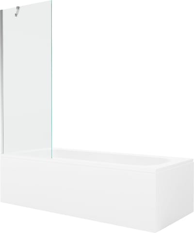 Mexen Vega rechthoekig bad 150 x 70 met paneel en 1-vleugelig scherm 70 , transparant, chroom - 550115070X9507000001