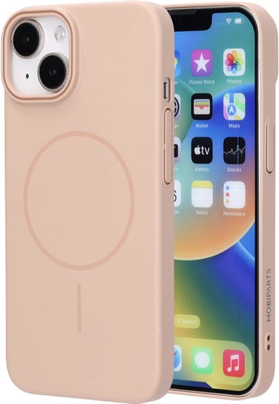 Mobiparts Slim Line Case geschikt voor Apple iPhone 14 - MagSafe Dune Sand