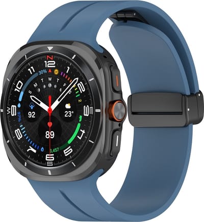 By Qubix - Compatible Samsung bandje - D-buckle sportband - Blauw - Geschikt voor Samsung Galaxy Watch Ultra / Ultra 2 - 47mm